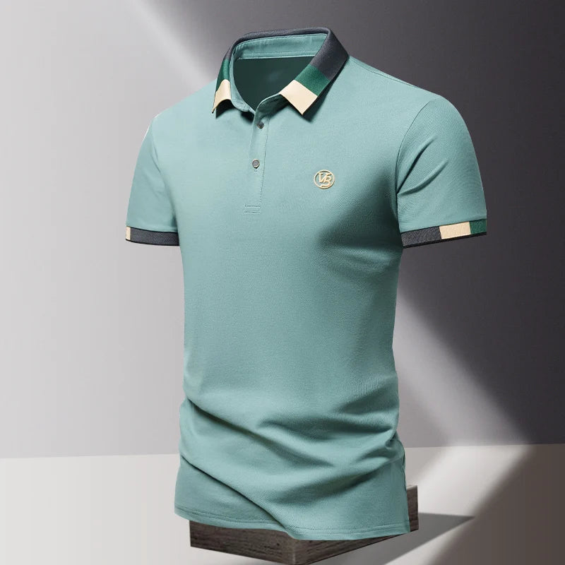 POLO shirt men's summer fashion ice silk quick drying short sleeved T-shirt solid color