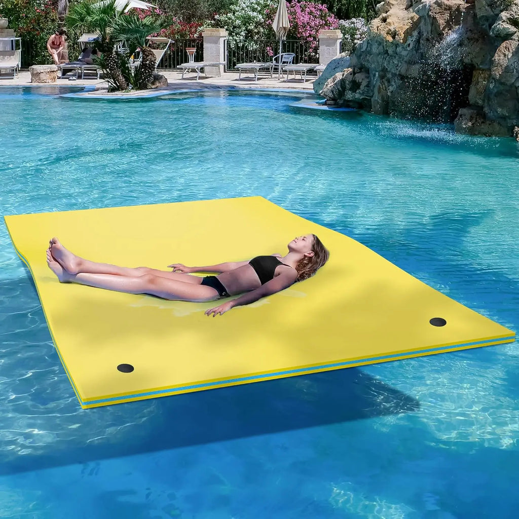 9'/12' Lily Pad Floating Mat Portable Outdoor Water Floating Mat, 3-Layer XPE Floating Island