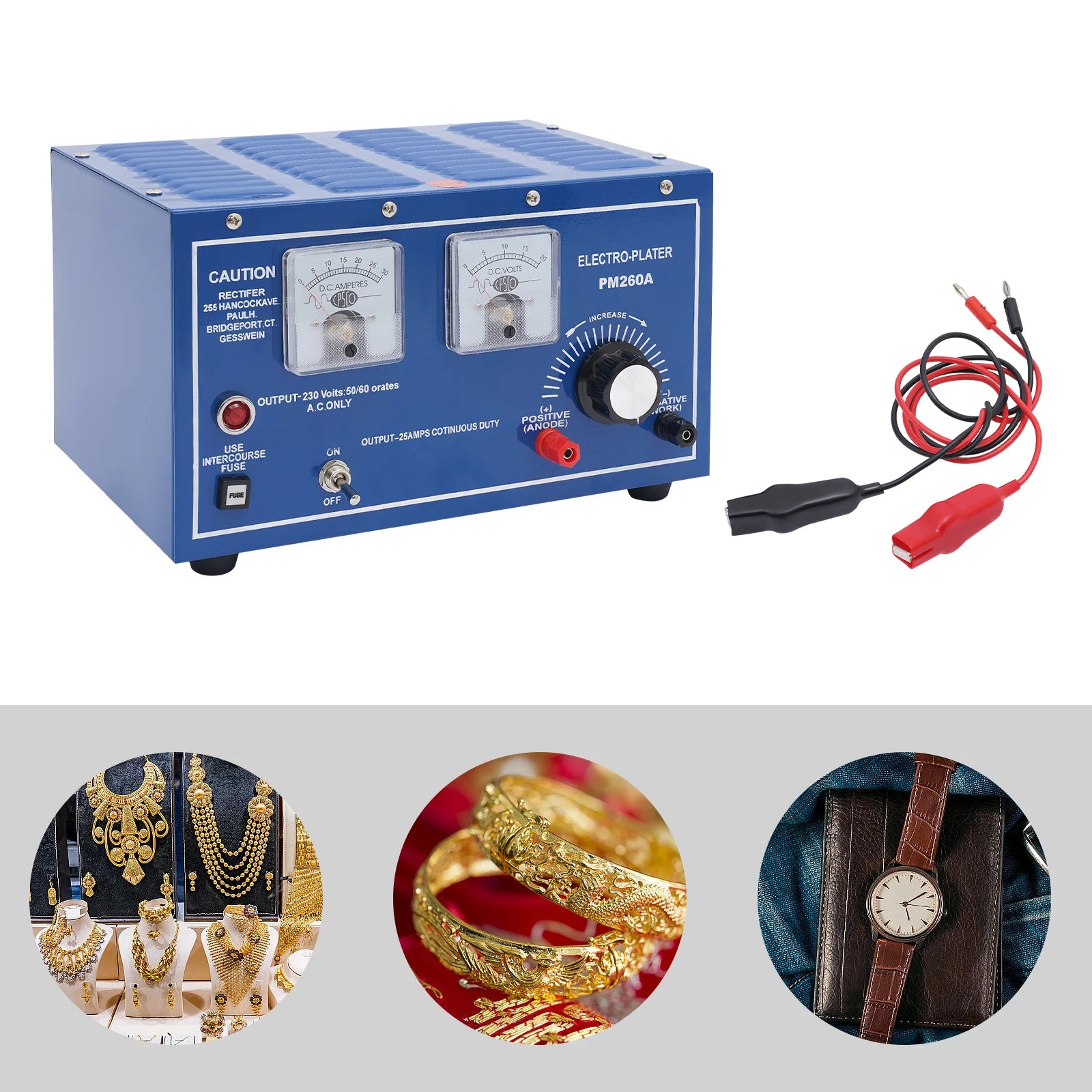 110V 30A Gold Plating Machine for Jewelry - Home Use Electroplating Device with Adjustable Current