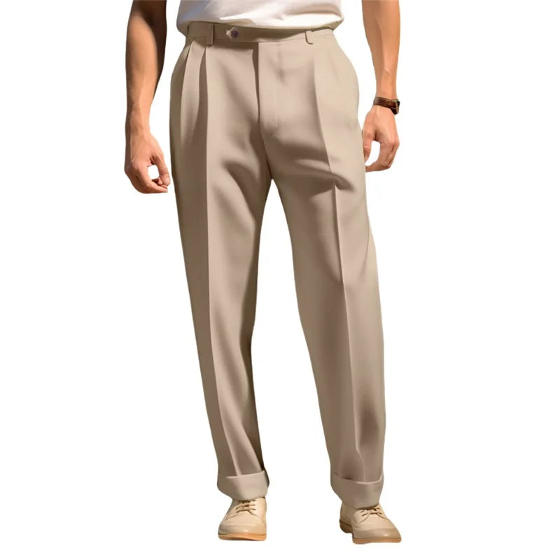Men s  Fit Dress Pants Solid Color Flat Front Trousers Classic Business Casual Suit Pants