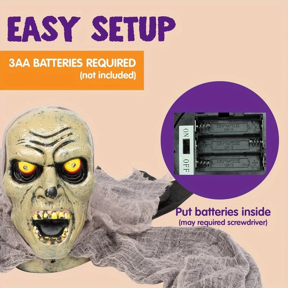 Halloween Decor Groundbreaker Zombie with Sound and Flashing Eyes for Halloween