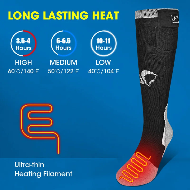 Electric Heated Socks Battery Heated 3 Levels Temperature Control