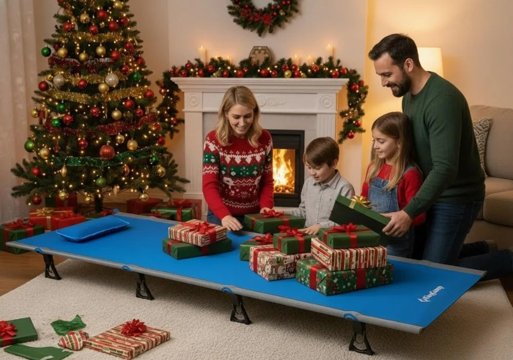 Ultralight Folding Camping Cot for Adults - Heavy Duty Portable with Pillow & Storage Bag