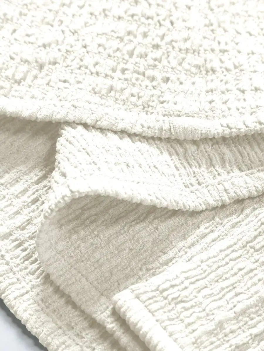 Men's Textured Knit Short Sleeve Button-Front Shirt, Loose Fit
