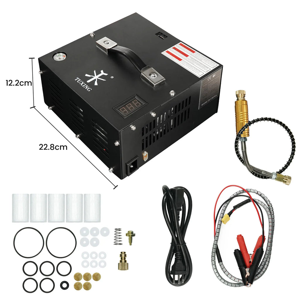 TUXING TXES061 Air Compressor PCP 4500Psi 300Bar High Pressure Electric Pump Built-in transformer