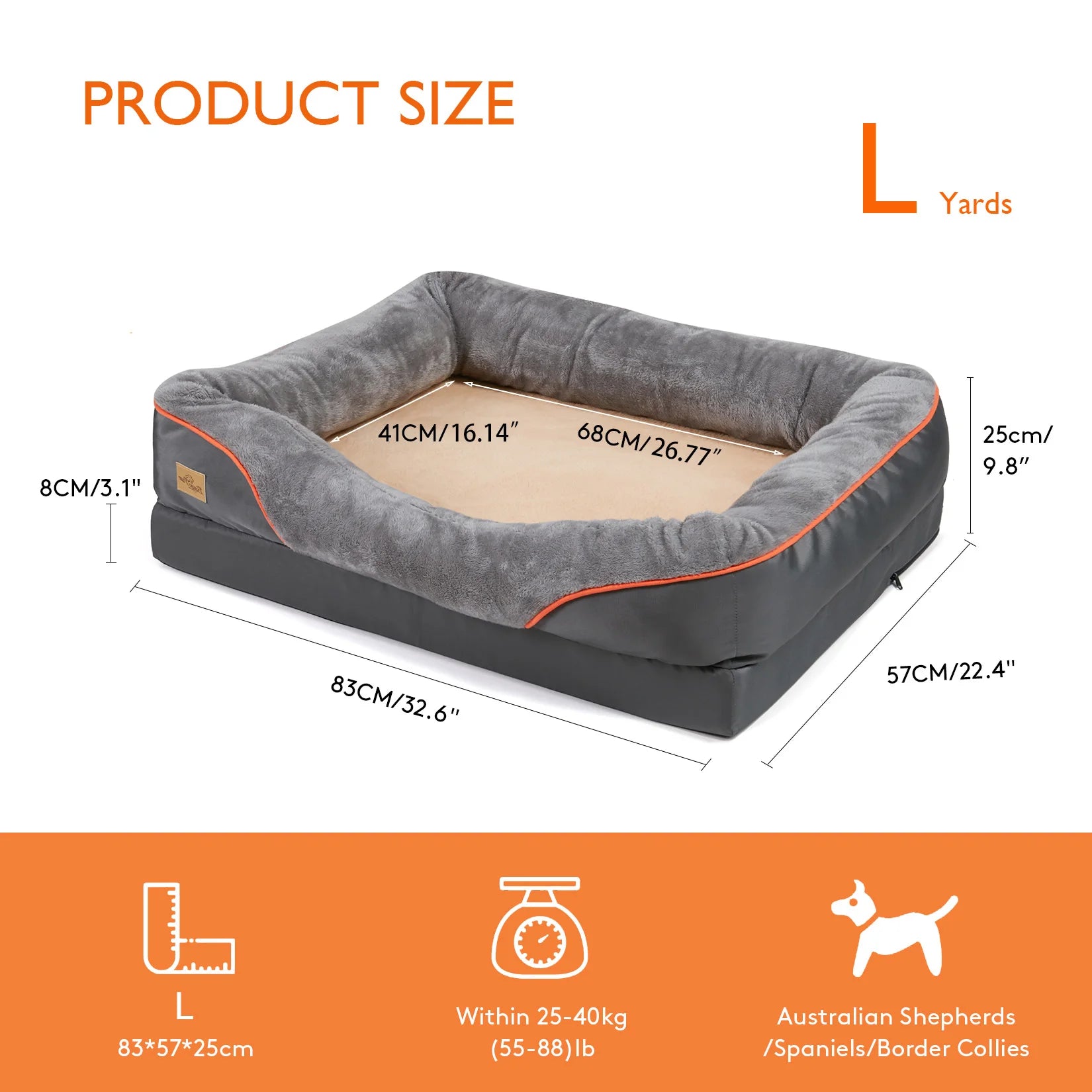 Large Dog Bed Soft Anti Allergy Warm Fleece Removable Washable Cover Pet Bed Waterproof